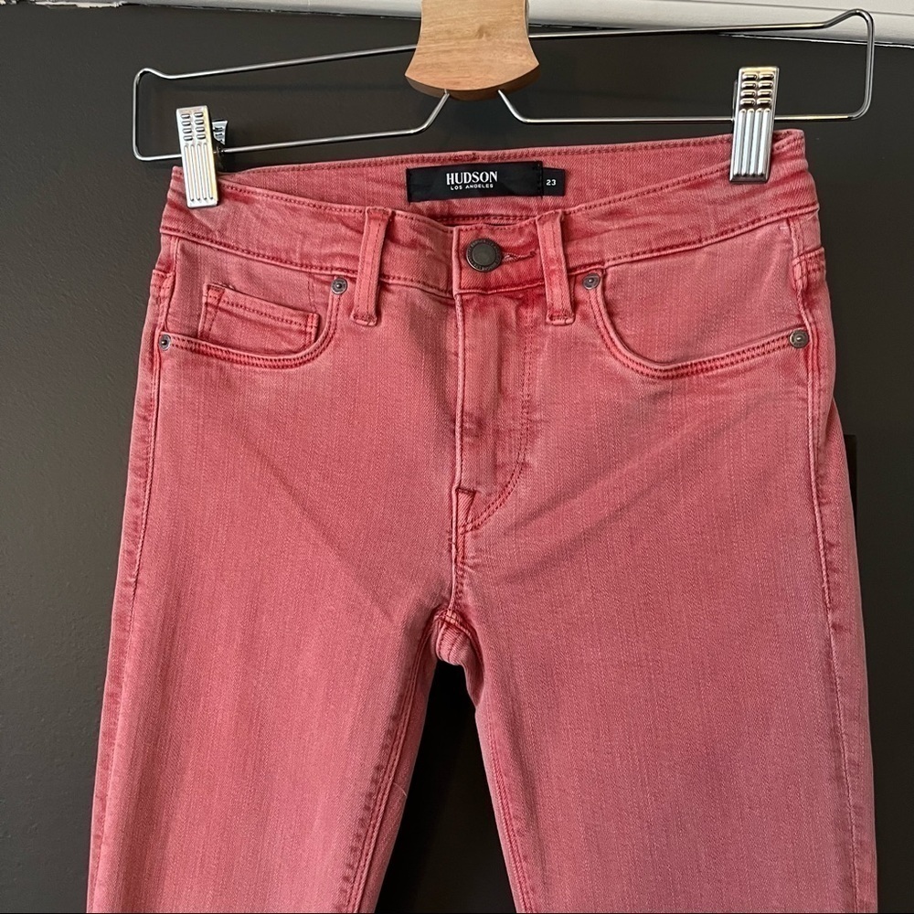 NWT Hudson Jeans Nico Mid Rise Super Skinny red Jeans - Picture 4 of 11